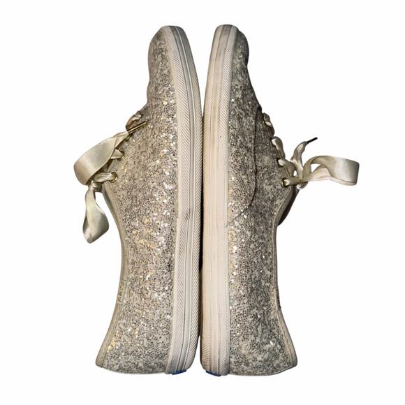 Keds x Kate Spade New York Glitter Sneakers WF53272 Cream Ivory 8.5 Women’s - Picture 6 of 12